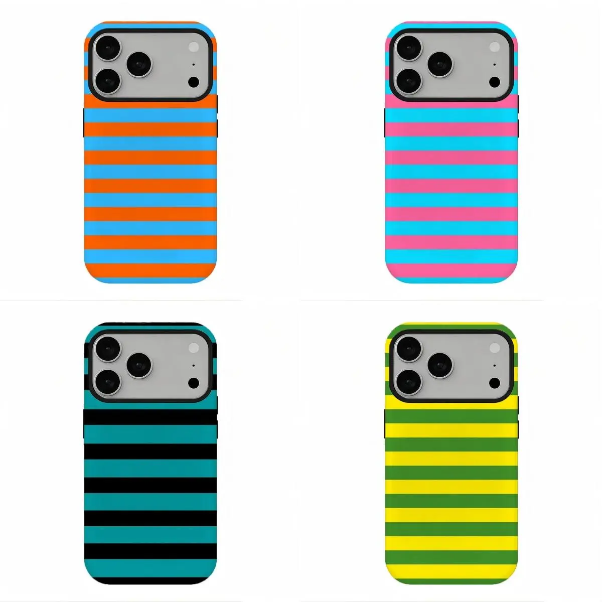Dopamine Striped Phone Case, Viral Neon Striped Protective Cover, Compatible for iPhone 17 16 15 14 13 12 11 and for Samsung S26 S25 S24 S23 S22 S21, Perfect Holiday Gift, Father's Day Gift