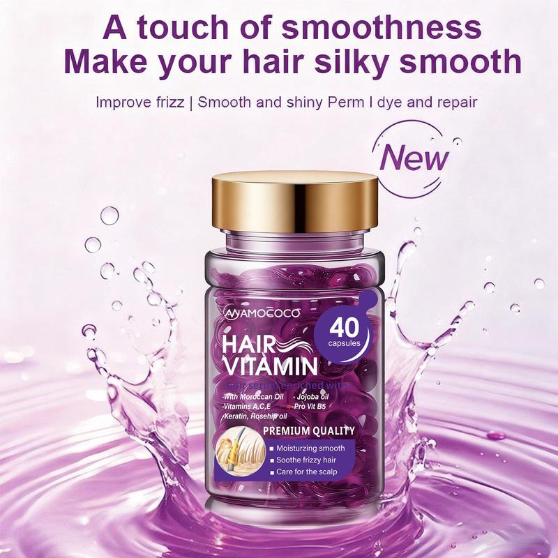 Hair Vitamin Capsules for Color-Treated & Permed Hair Infused with Violet Vitamins & Argan Oil 40 Capsules Nourishes Hair Restores Silkiness and Shine