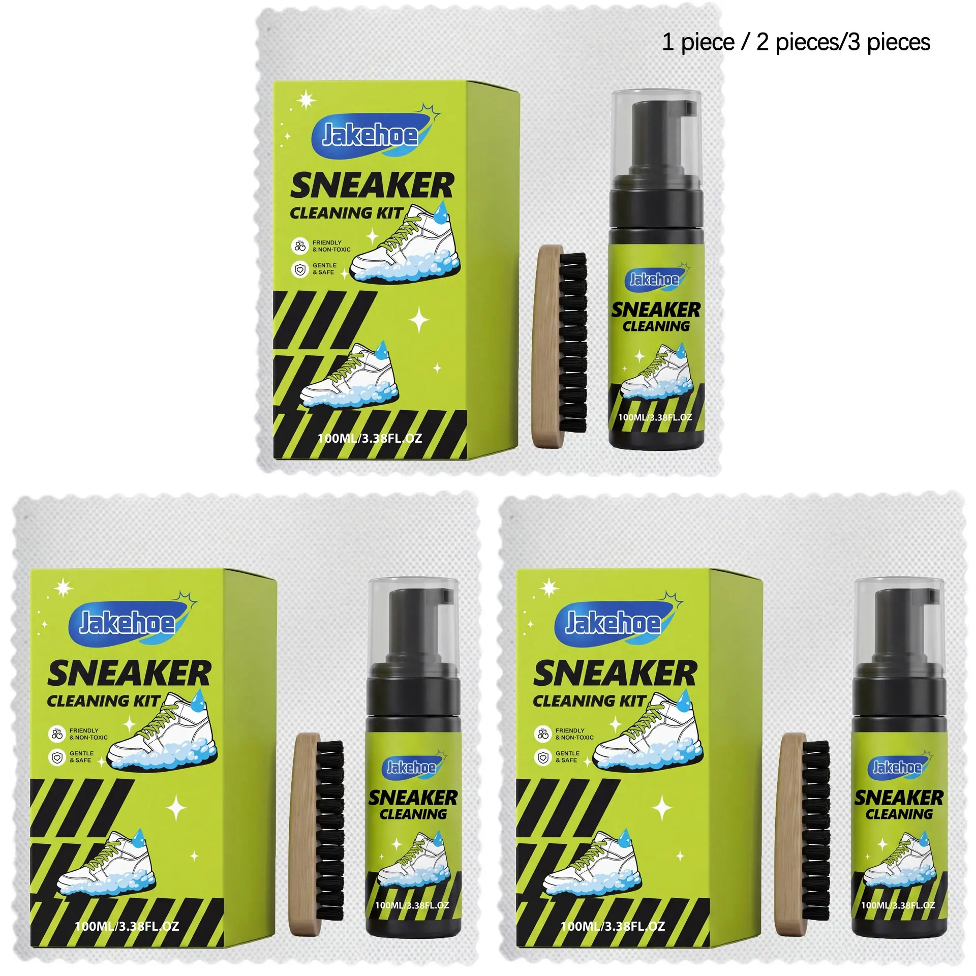 Sports Shoe Cleaning Kit, Sneaker Cleaner (100ML+towel+brush), Gentle Formula, Quick Clean, Portable, Suitable for Daily Use, Multiple Options Available, Shoe Care Set