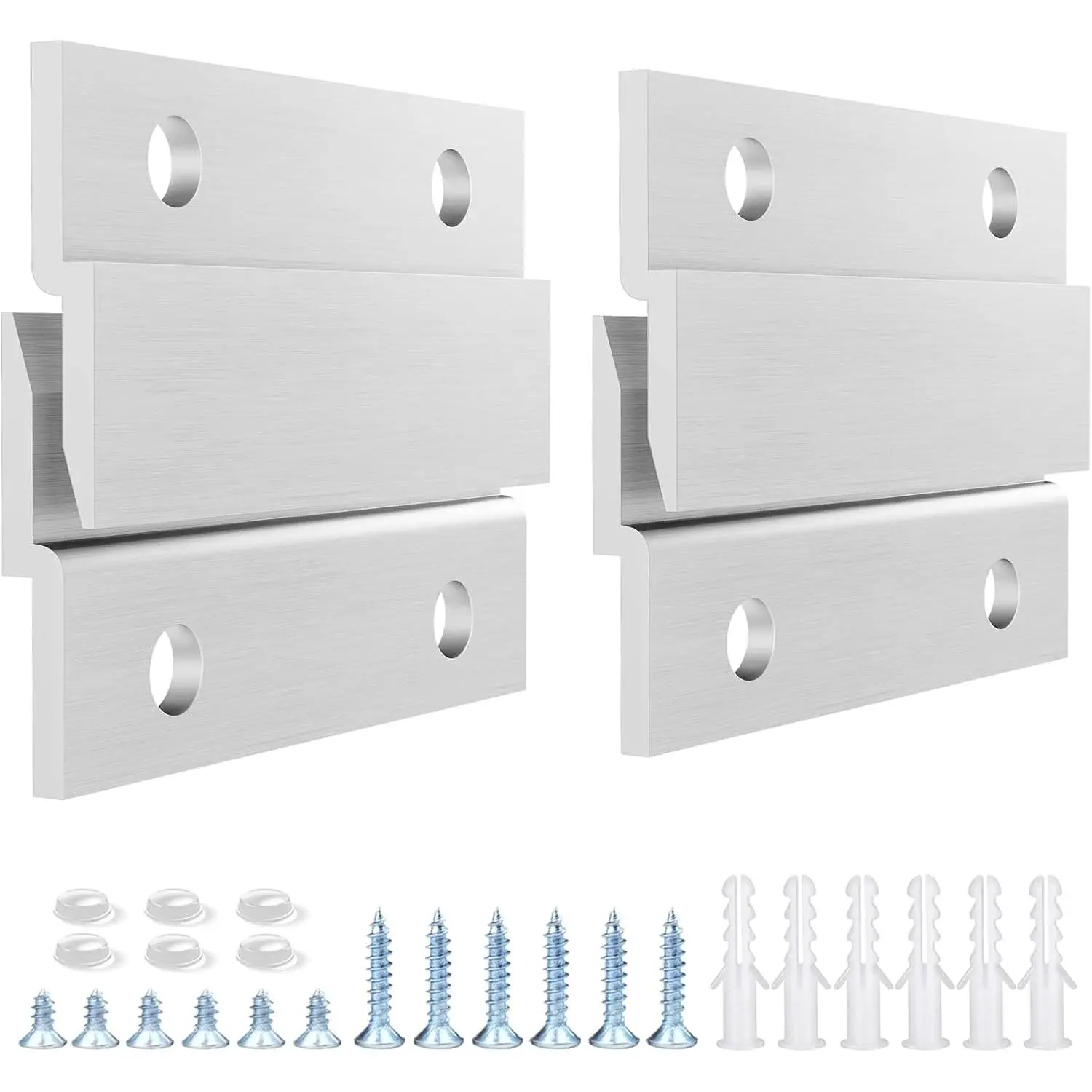 French Cleat Picture Hanger, Aluminum Z Hanger Interlocking Wall Mounting Bracket Hardware Kit Z Clips for Hanging Wall Paintings, Mirrors, Panels, Artwork, Cabinets, Whiteboards (2 Inch, 6 Pairs)