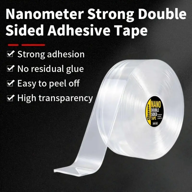 High Adhesive Nano Double-Sided Tape, Transparent No-Trace Car Mounting Tape, Strong Universal Magic Glue, Ideal for Car Decor and Foot Mat Fixing