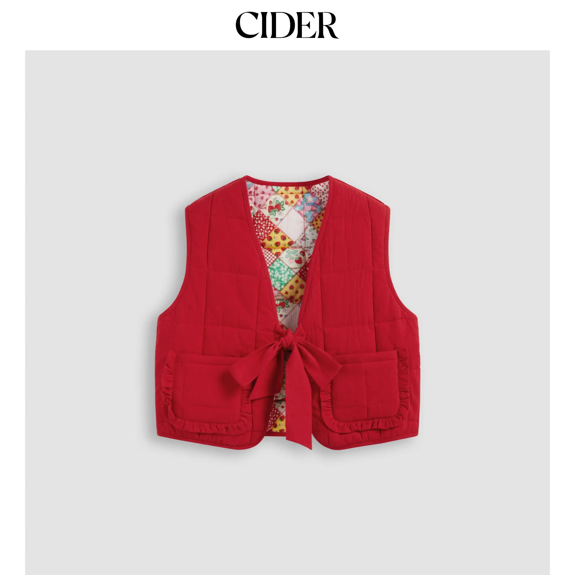 Cider [size 2-26] Reversible V-Neck Printed Vest