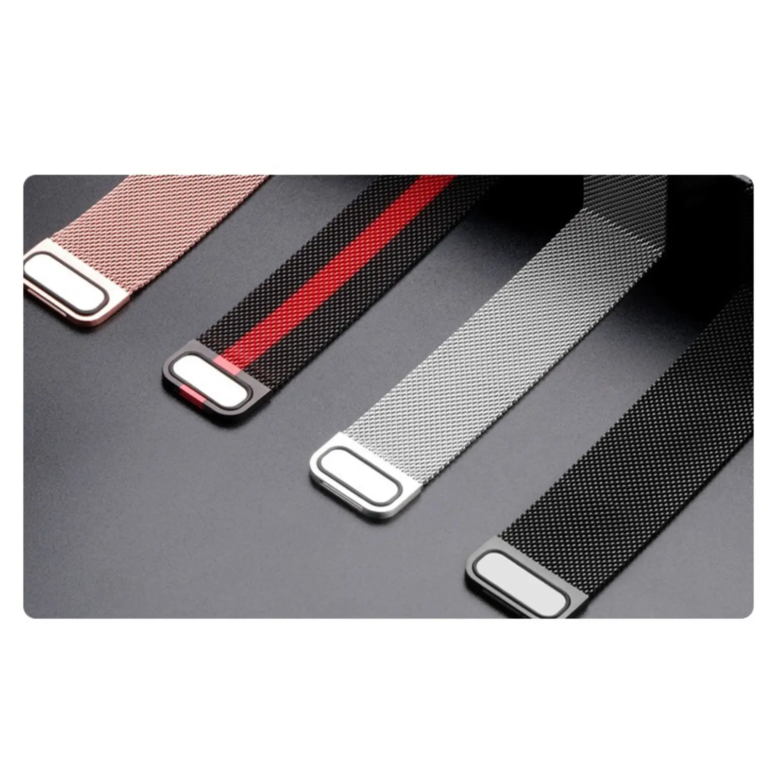Unisex Modern Stainless Steel Milanese Loop Watch Band - Magnetic Closure Mesh Strap, Sleek Replacement Bracelet for Business/Daily Use, 24#Silver, 25#Black