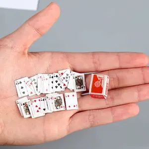 2 Sets Mini Poker Decks ( 54 Cards/set), Compact Travel Card Games for Game Nights & Outdoor Leisure Activities