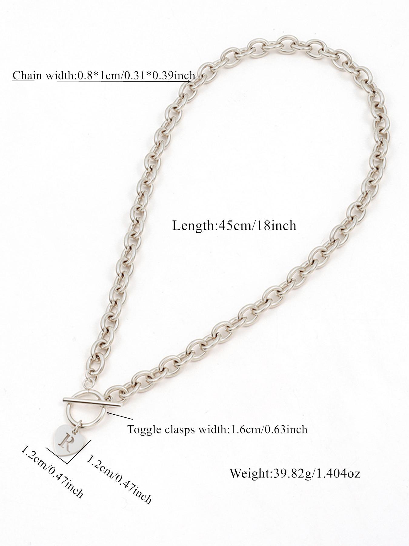 Fashion Heart Initial Letter Pendant Necklace for Women, Fashion Jewelry for Party, Daily Clothing Decor, Trendy All-match & Exquisite Jewelry for Birthday Gift, Heart Shaped Necklace