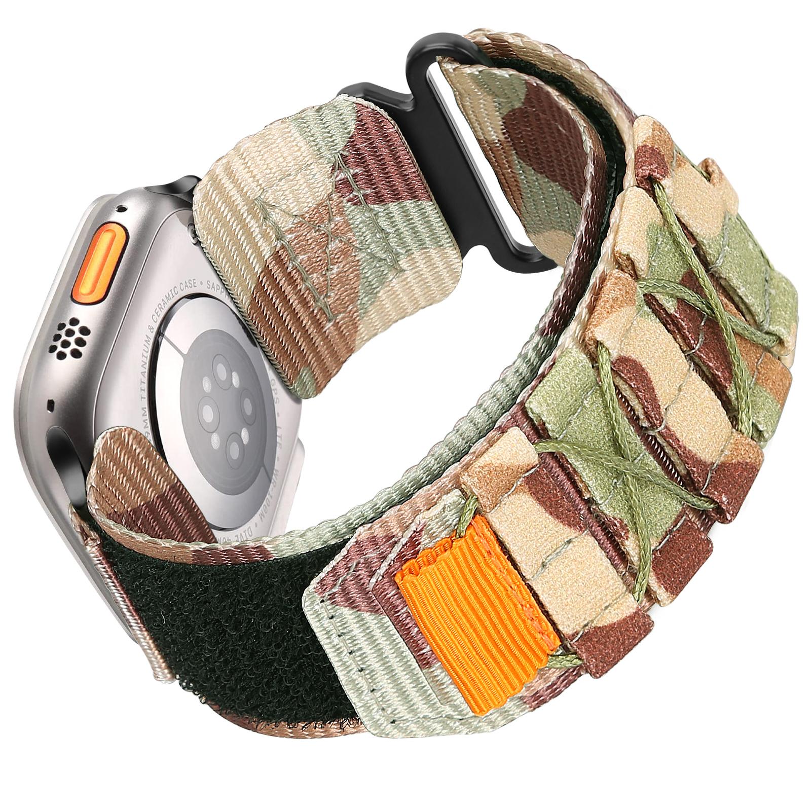 Camouflage Nylon Watch Band for Apple Watch – Sport Strap 38–49mm (Series 4–9, SE, Ultra 2/3)