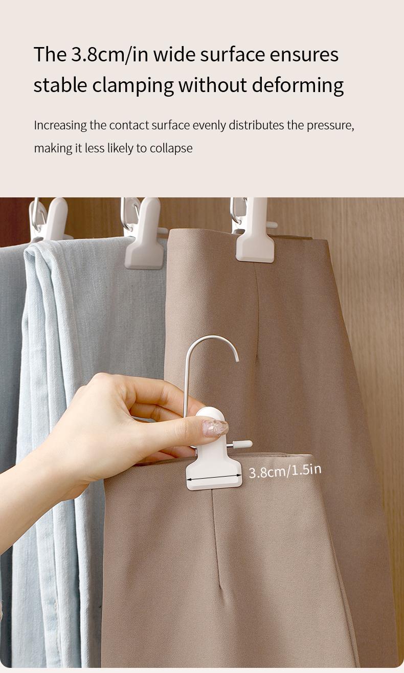 FaSoLa stainless steel single portable non-marking clothes and pants clip with hook for home use
