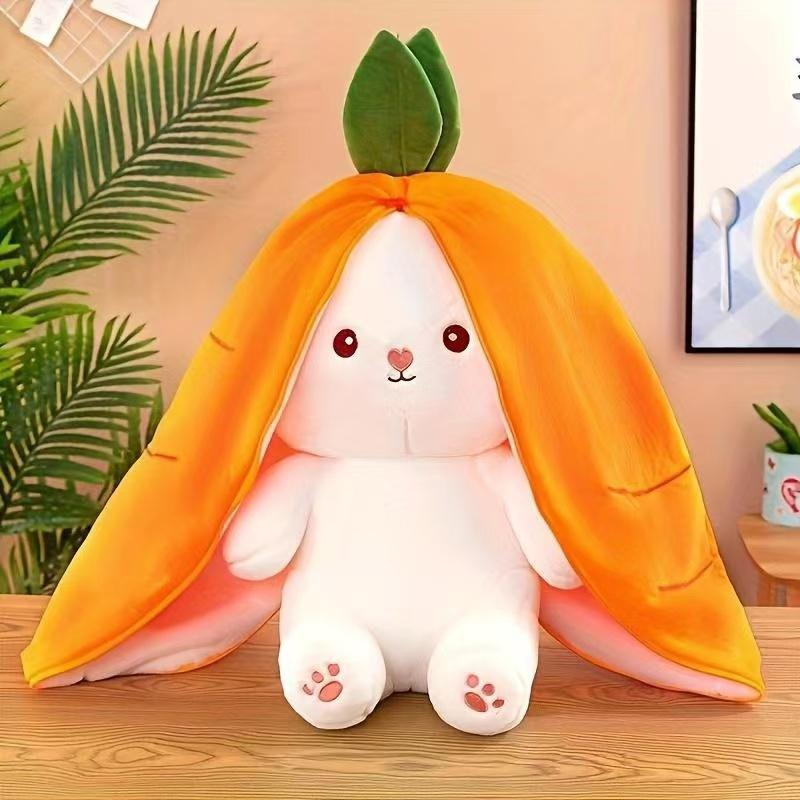 Cute Strawberry Design Plush Toy, Cuddly Soft Adorable Stuffed Animal, 1 Count Soft Double-Sided Zipper Rabbit Pillow Toy for Kindergarten Decoration, Lovely Hugging Toy, Super Soft Fluffy, for Friends & Adults, Gift for Her, Girl's Gift