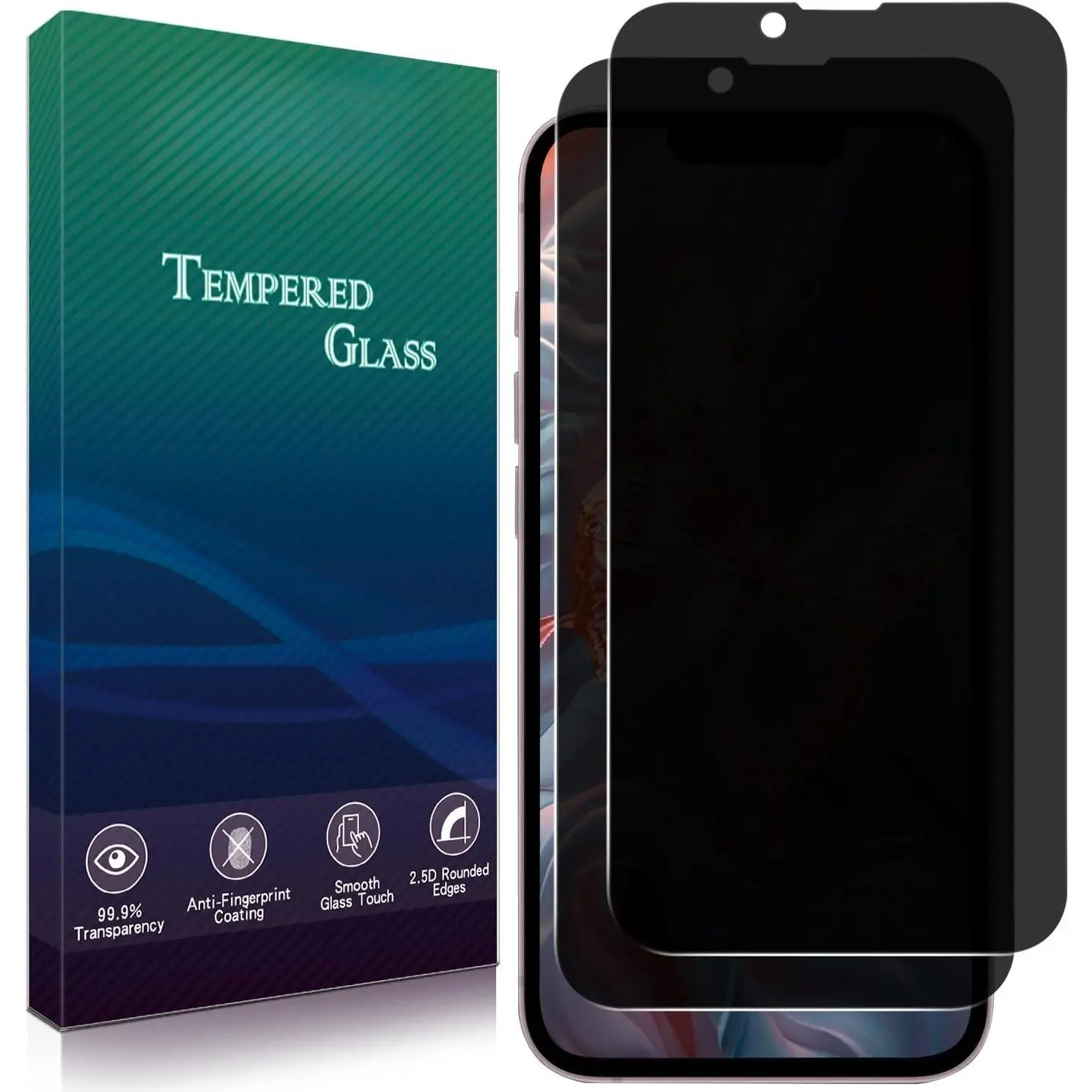 2 Pack  Screen Protector for  17e 6.1 inch | Anti Spy Private Tempered Glass Film, 9H Hardness, Anti Scratch, Bubble Free, Case Friendly, Easy to Install