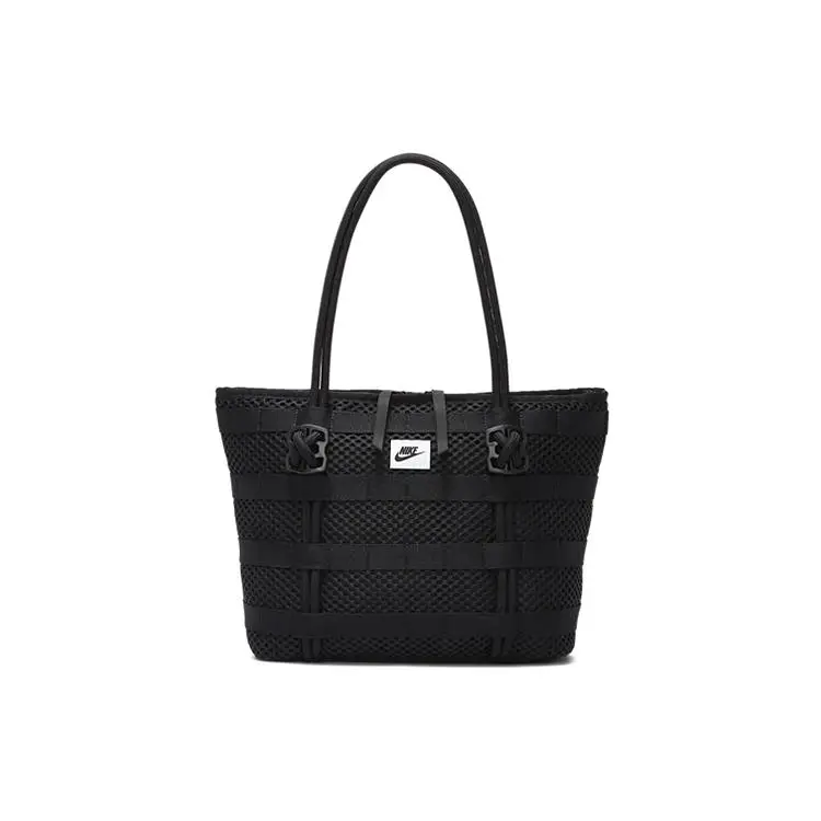 Nike Air Tote Bag for Men and Women – Large-Capacity Polyester Shoulder Handbag in Solid Black
