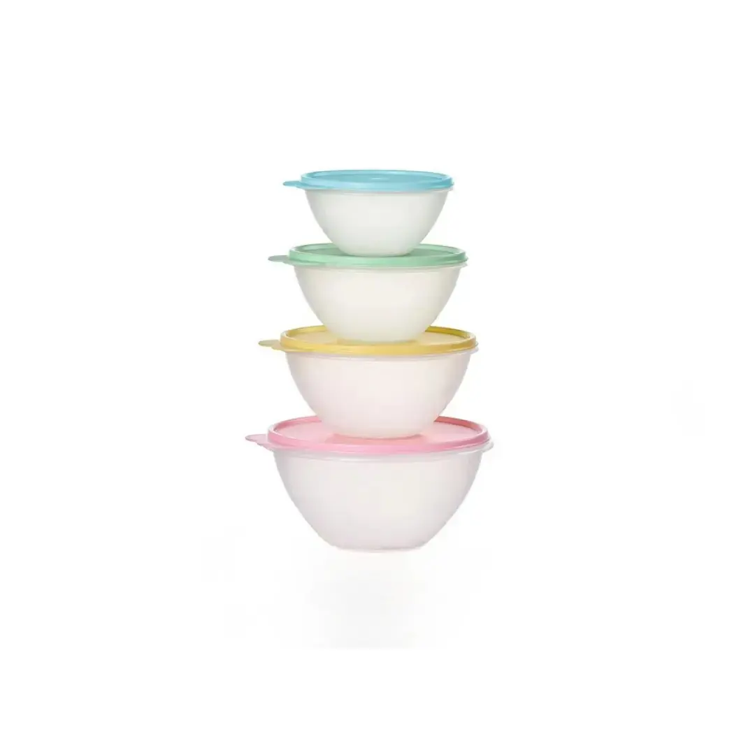 Tupperware Vintage Classic Wonderlier 4 Bowl Set - Leak-Proof Lids, Airtight Seals, Scratch-Resistant Interior, Space-Saving Design