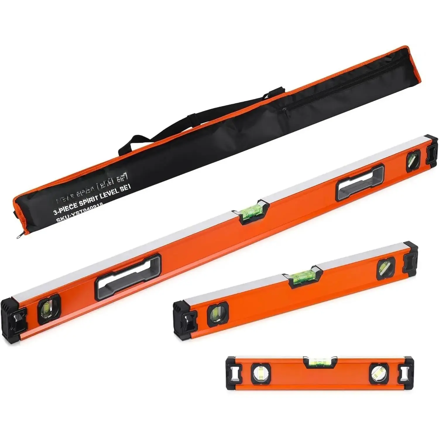 3- Spirit Level Set, 12", 20", 40" Level Set with  Torpedo Level, 45/90/180Bubbles Measuring, Aluminium Alloy Levels with Carrying Bag