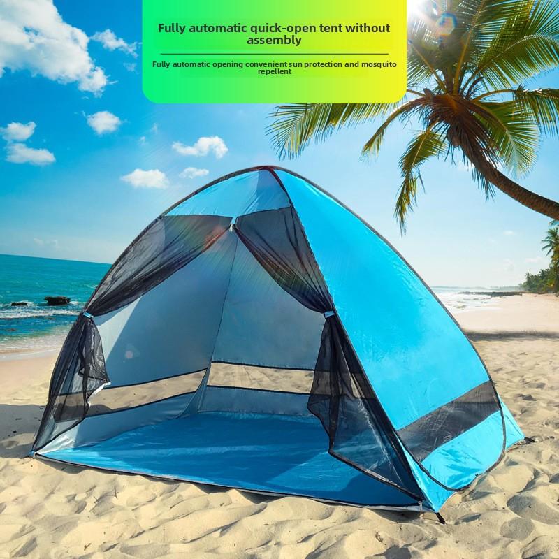 Gauze tent, fully automatic 2-second quick opening anti-mosquito beach sunshade