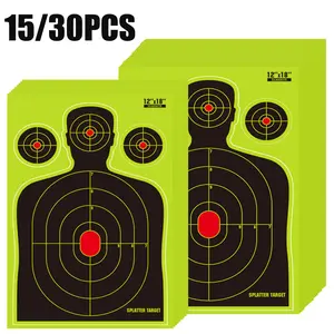 12x18 in Self-Adhesive Human Silhouette Fluorescent Reactive Splatter Shooting Targets for Accurate Practice, Suitable for Indoor & Outdoor Hunting Shooting Ranges paper