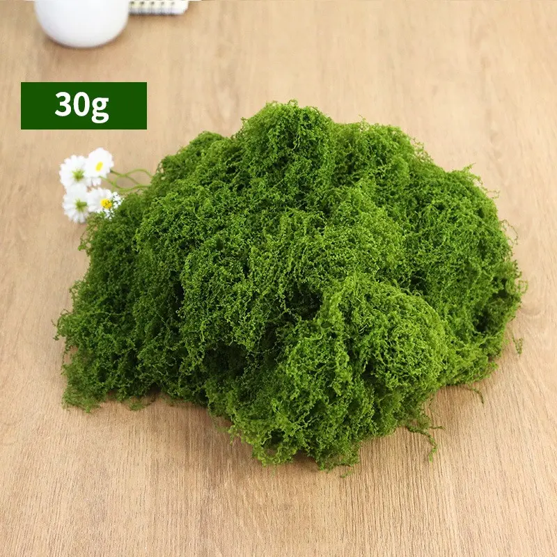 30g3 Pack Realistic Moss Fake Grass DIY Decorative Artificial Greenery, Thread-Like Lawn Decor, Micro Landscape, Fake Mountain Scenery, Potted Plants