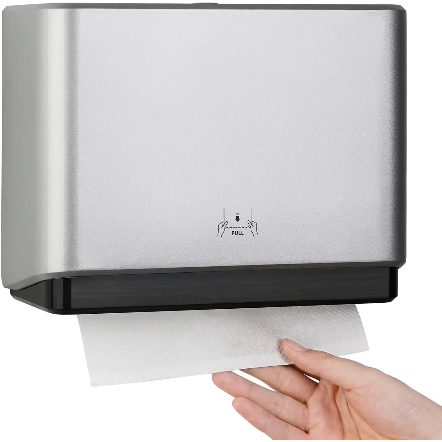 200-Sheet Paper Towel Dispenser Wall Mount (Folded Size ≤ 10 x 3.1) | Flexible Installation, Ideal for  or Commercial, Wide Dispensing Slot, Durable ABS Material, Fits Multifold/Z-Fold Towels