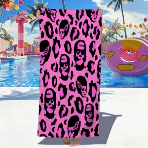 Alt Punk Skull Leopard Summer Blanket, Breathable Swim Wrap, Extra Large Beach Towel, 100% Microfiber, Machine Washable Portable, for Cruise Trips, Pool Parties & Gothic Holiday Gifts, Indoor Bath & Outdoor Beach Picnic