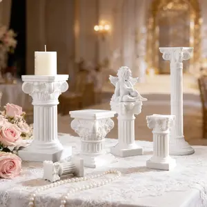 European Vintage Roman Column Angel Decorative Figurine, Collins Pillar Decoration, Wedding Centerpiece Candle Holder, Romantic Photography Prop