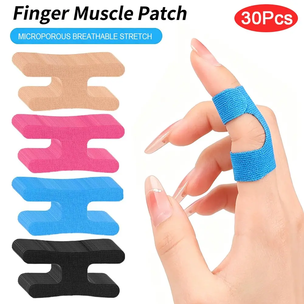 30Pcs/Set Kinesiology Tape for Fingers, Precut Kinesiology Tape Finger Wrap Support Brace, Sports Wrap Around, Elastic Athletic Tapes, Sports Tape, Trigger Finger Splints Straightener Patches for Sport Joints Muscle Support