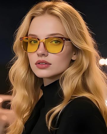 Night Vision Driving Glasses Women Anti Glare Polarized, Wrap Around Nighttime Safety Glasses UV Protection