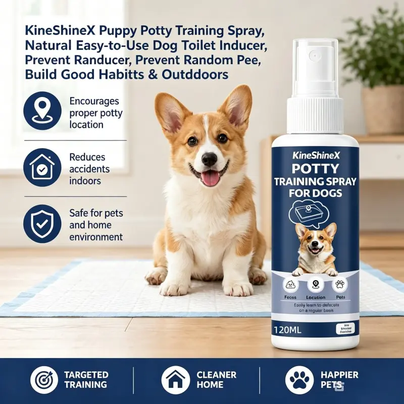 KineShineX Potty Training Spray for Dogs, Natural Formula Puppy Toilet Training Aid, Guide Dogs to Pee in Designated Area, Reduce Indoor Accidents, Indoor & Outdoor Use