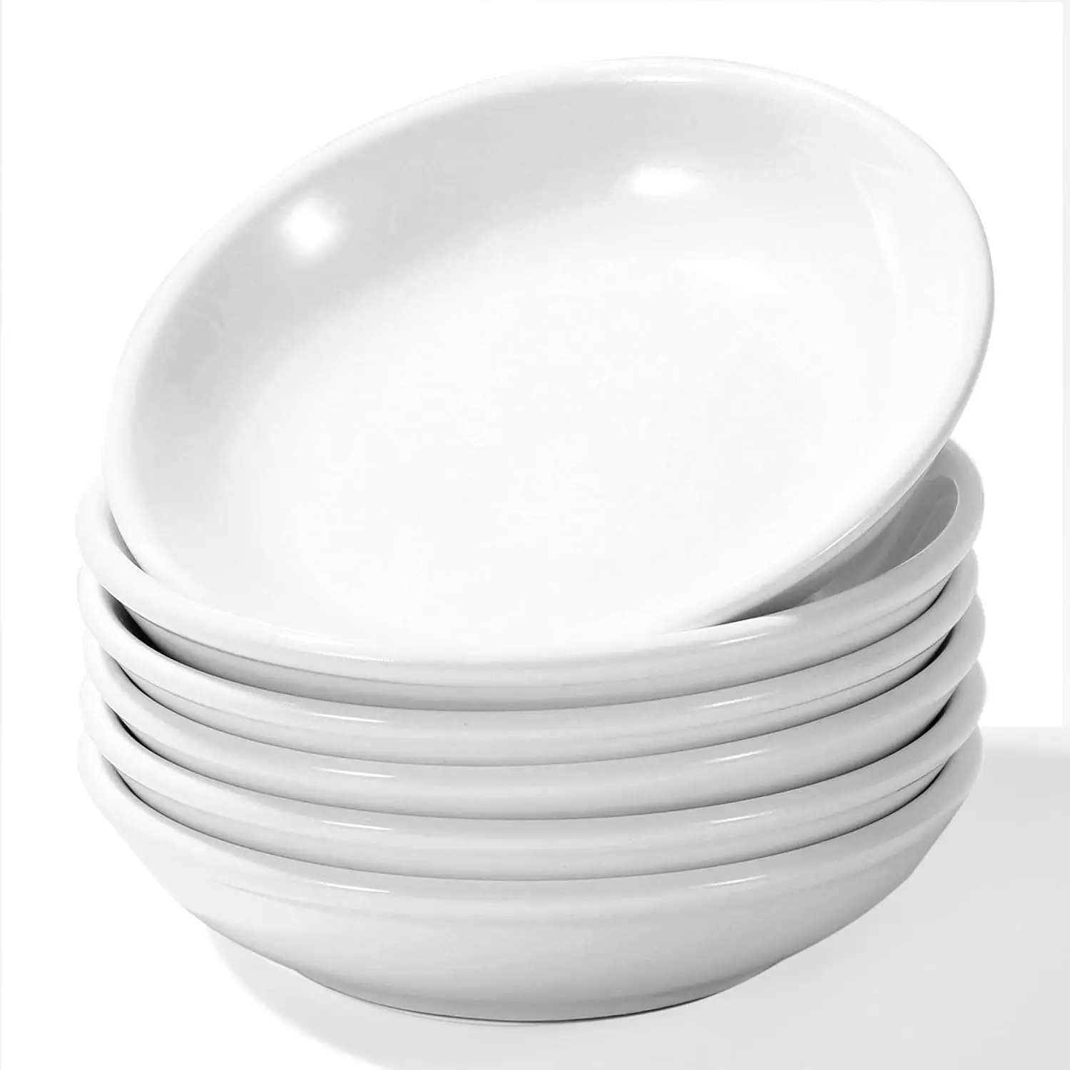 4 Inch Ceramic Dipping Sauce Dish Set - 6 count Small Condiment Bowls for Dipping Bowls