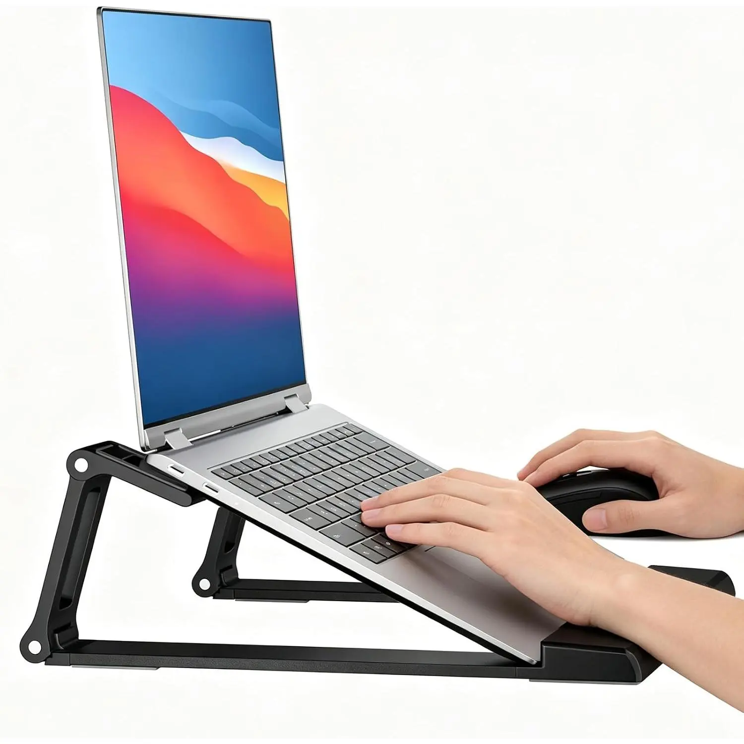 Laptop Stand for Desk ABS+Metal Portable  Riser Notebook Holder Printer Stand Office Desk Accessories Compatible with MacBook Air, Pro, , ,  and  10-17" Laptops