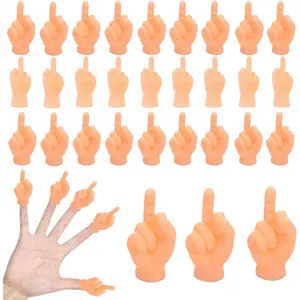 30 PCS Tiny Middle Finger Puppet, Miniature Small Hands, Mini Finger Hands Funny Hand Puppet for Game, Fun and Realistic Design Party Favors for Adults Kidsfidget toys