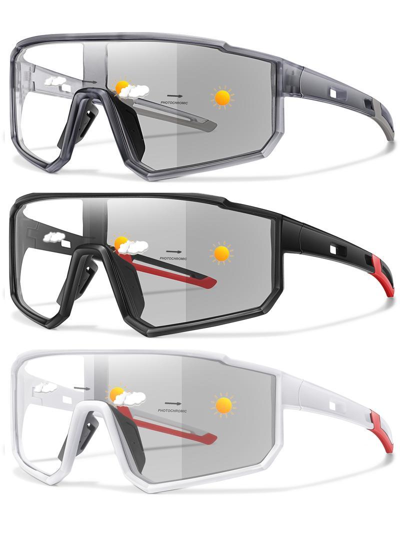 3 packs Fashion Cycling Photochromic Sunglasses For Men Women Classic Casual Windproof Eyewear Outdoor Sports Fishing Baseball