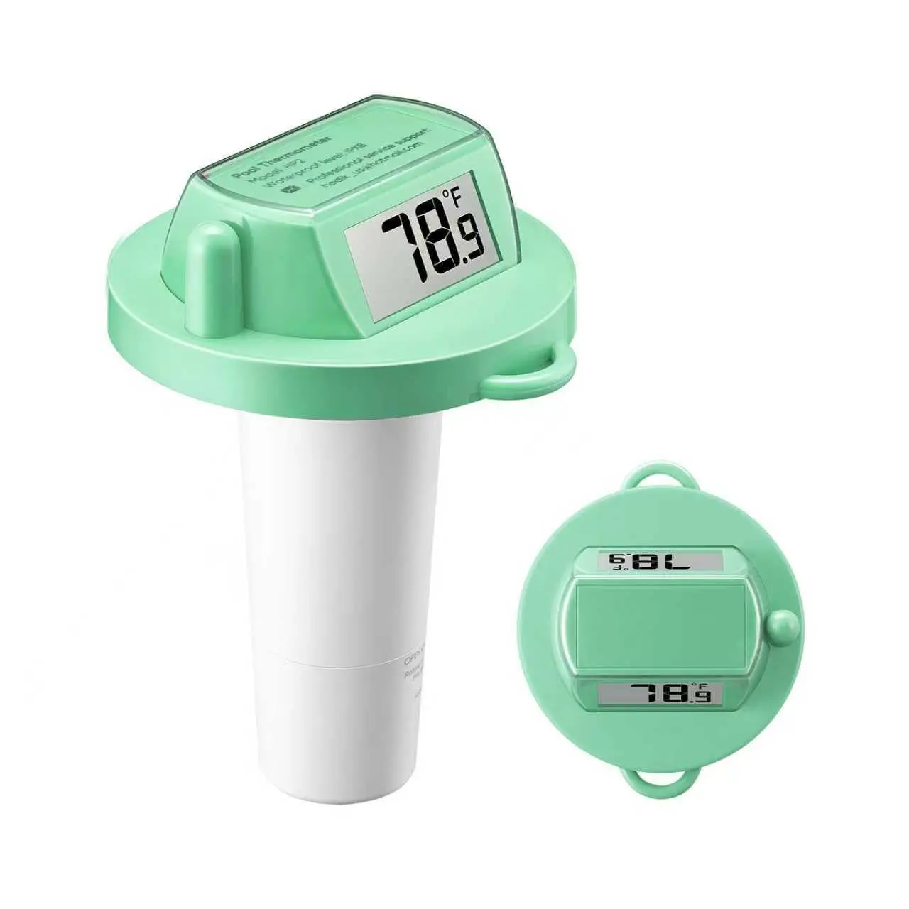 Pool Thermometer Floating, Digital Swimming Pool Thermometer, IPX8  with Double Sided Display for Pond, Hot Tub, Aquarium (Green,  )