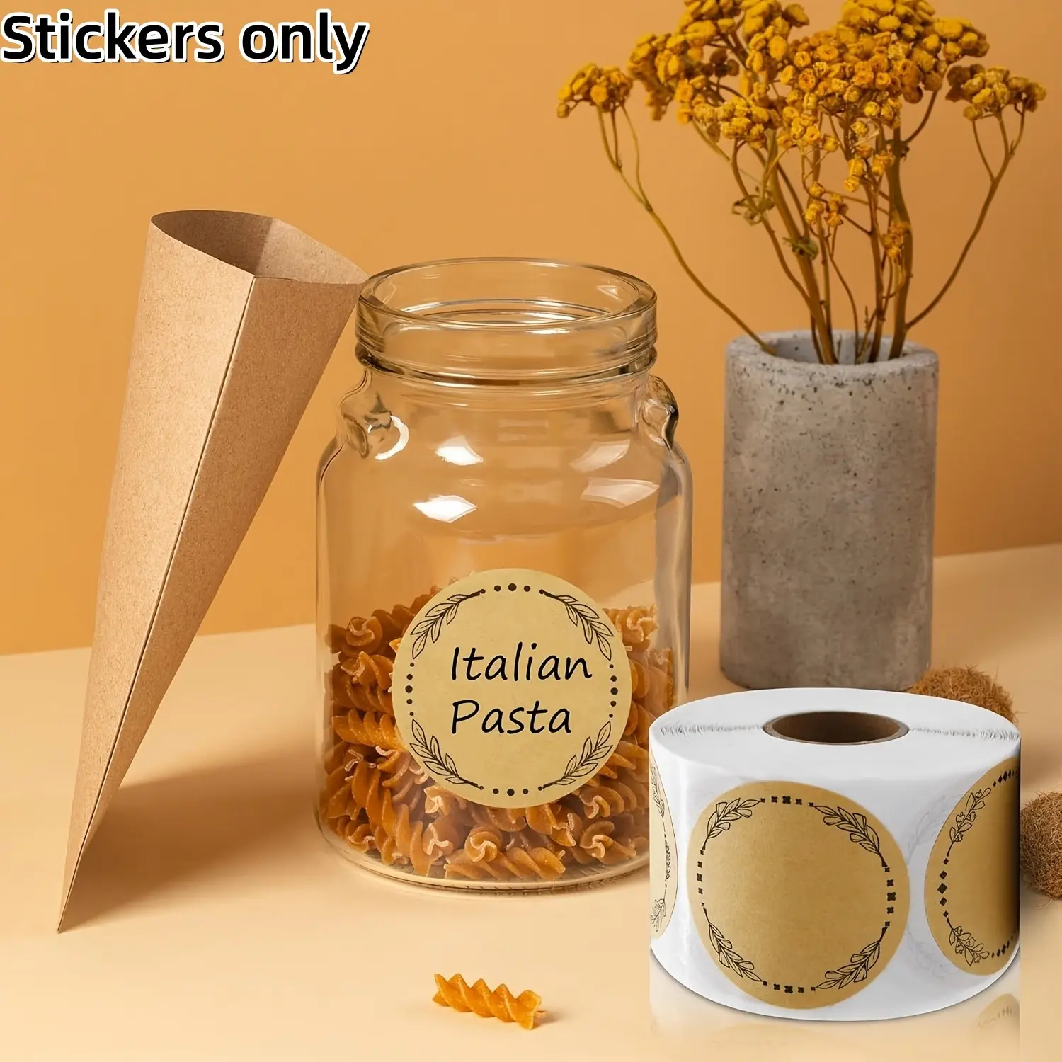 Kraft Paper Sticker Roll (500 Sheets), Ideal for DIY Projects, Perfect for Scrapbooking, Organization, and Craft Making