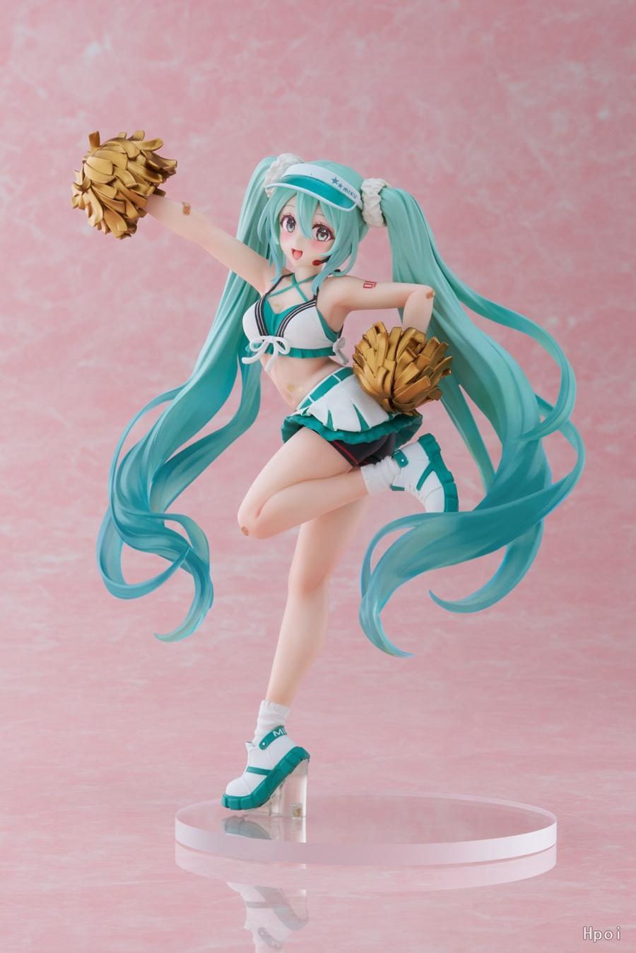 18cm Fashion Hatsune Miku Anime Figure Cheerleader Hatsune Miku Action Figures Kawaii Girl Figurine PVC Collection Model Toys