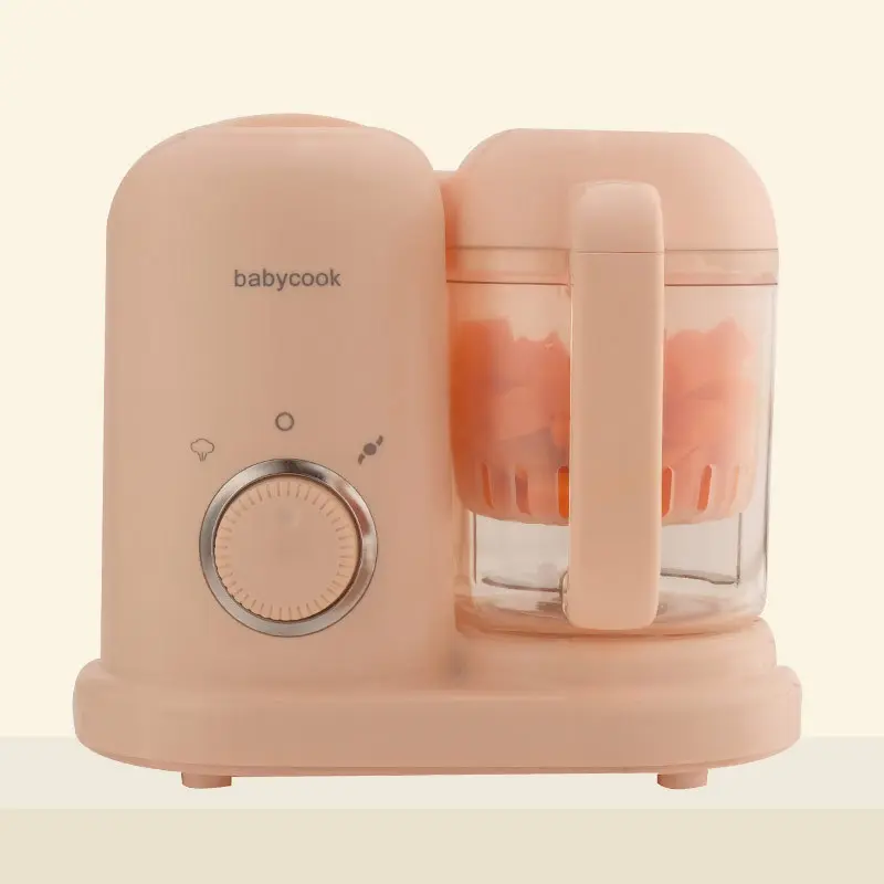 Multifunctional Compact Integrated PVC Plastic Electric Baby Food Processor - Steaming, Stirring, Grinding Functions, Household Blender & Meat Mincer for Infants