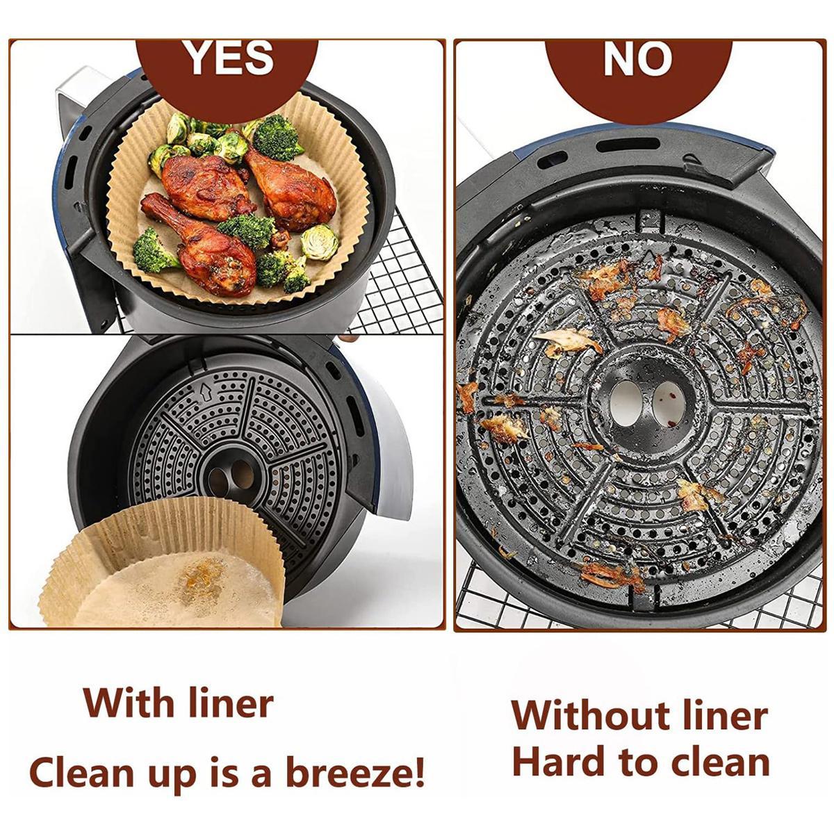 Air Fryer Paper Liners, 100Pcs Parchment Paper, Air Fryer Liners Disposable for Microwave, Non-Stick Air Fryer Liner Square Free of Bleach (6.3IN) Baking Supplies Kit Bakeware Air Fryer Paper Liners, 100Pcs Parchment Paper, Air Fryer Liners Disposable for Microwave, Non-Stick Air Fryer Liner Square Free of Bleach (6.3IN) Baking Supplies Kit Bakeware