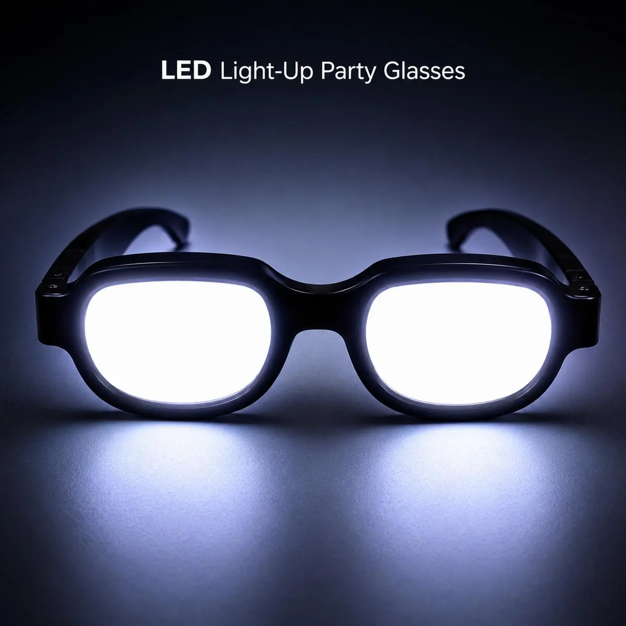 LED Light-Up Futuristic Party Glasses with Transparent Lenses, Novelty Glow Eyewear for Raves, Festivals, Club Nights, Parties & Photo Props