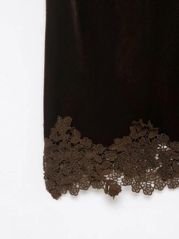 Aria Muse Women Fashion Velvet Lace Patchwork Sling Top Sleeveless V Neck Tank Tops 2026 Summer Trend High Street Lady Chic Tops