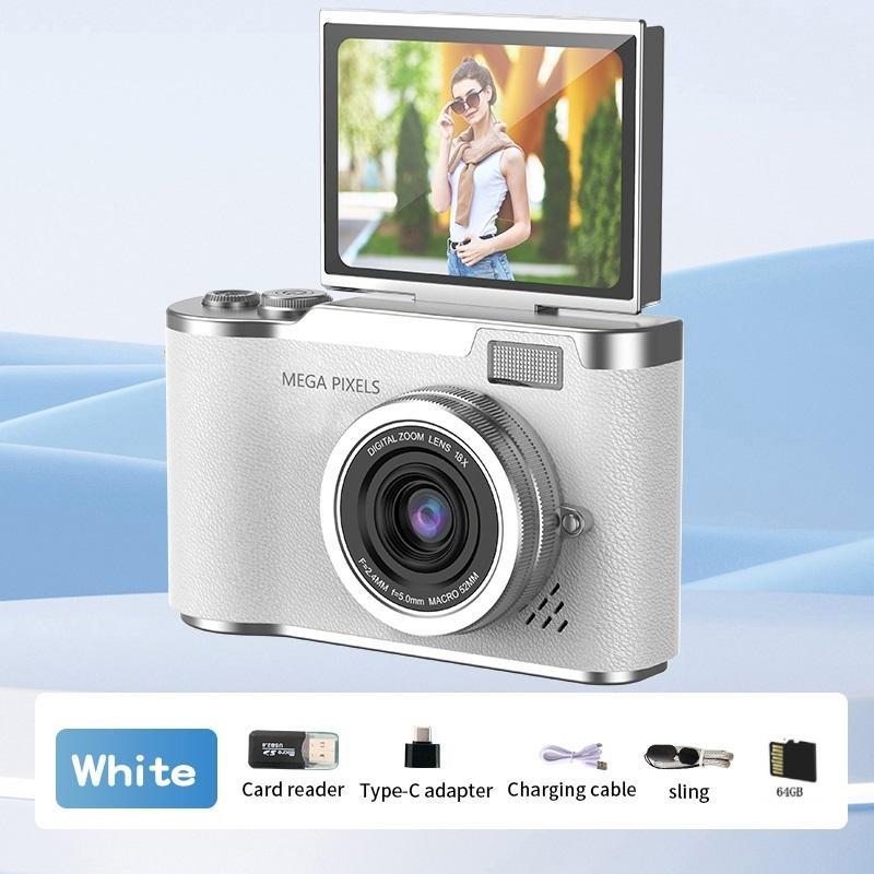 HD Digital Camera, 2.4 Inch Flip Over Display Screen Digital Compact Video Camera for School Photography, Outdoor Camera