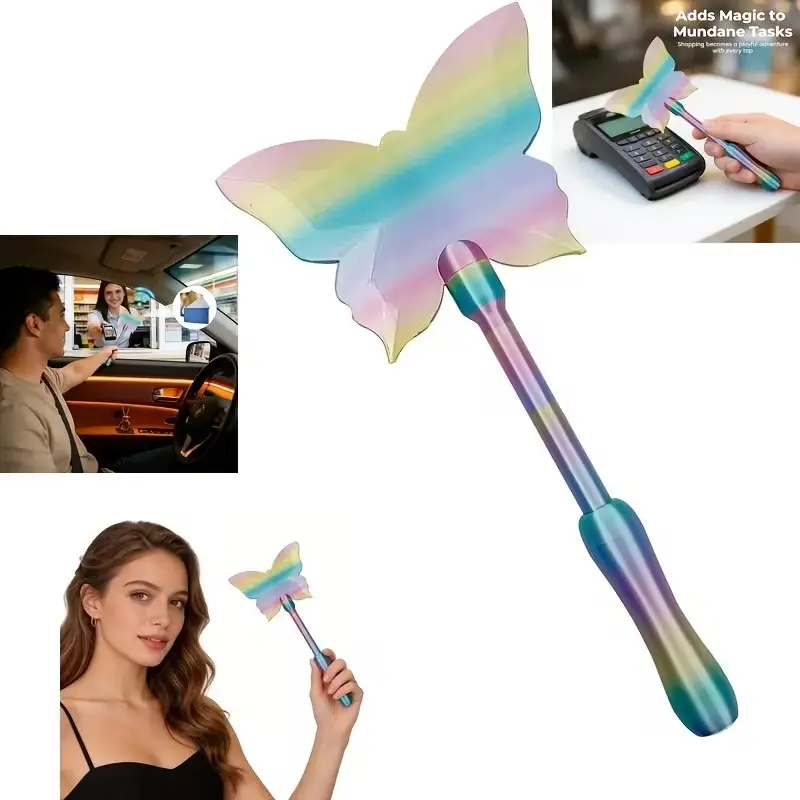 1pc 3D Printed Color-Changing Butterfly Credit Card Holder, Portable Lightweight Design, Compatible with Pos Systems and NFC Devices