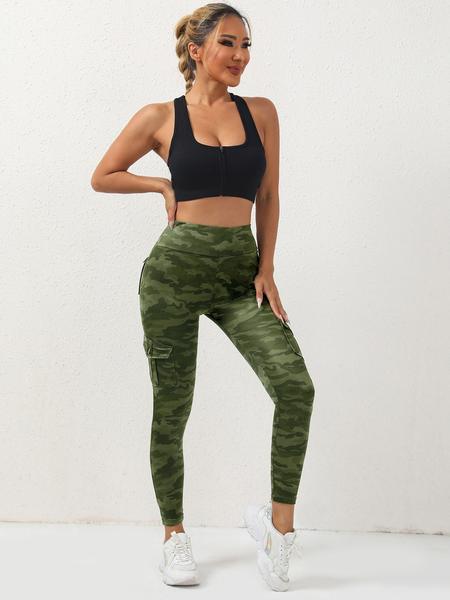 Women's Camo Casual Pants, Tight-Fitting Fitness Leggings, All-Seasons Wear, Moderate Fabric Thickness, Comfortable & Stylish Design, Skinny Yoga Bottoms