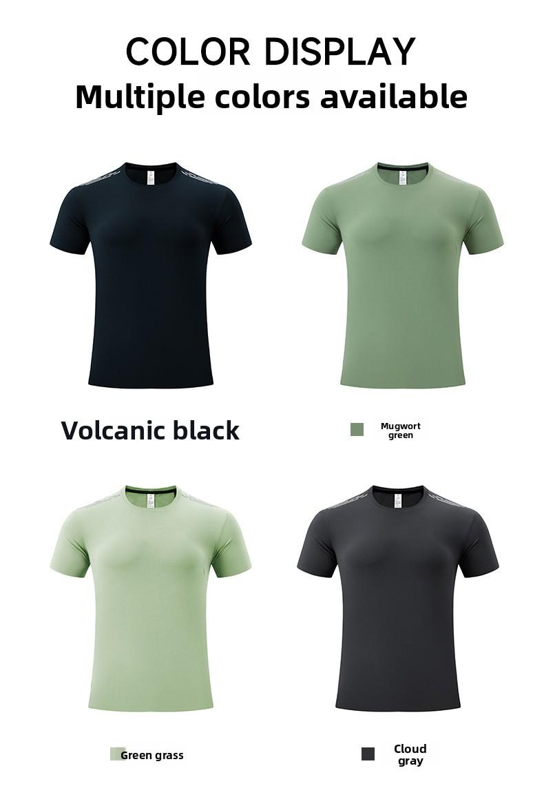 Smooth Nylon Wear-Resistant Ice Silk Quick-Dry T-Shirt for Men, Fitness Running Sports Short Sleeve