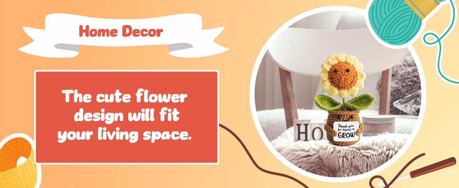 Teacher Appreciation Gifts for Women - Thank You Sunflower Crochet Flower Teacher’s Day Retirement Graduation Gift for Teacher Boss Coworker Lady Supervisor Emotional Inspirational Support