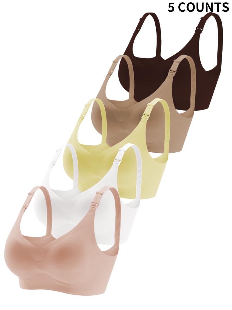 Maternity Solid Color Nursing Bra, Simple Removable Pads Pregnancy Bra, Maternity Underwear for All Seasons, Maternity Bras