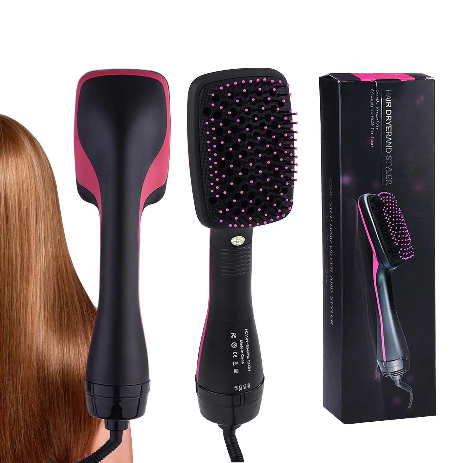 2 in 1 Hair Dryer & Styler, One Step Hair Dryer Brush Straightener, Negative Ion Electric Hot Air Blow Dryer Comb