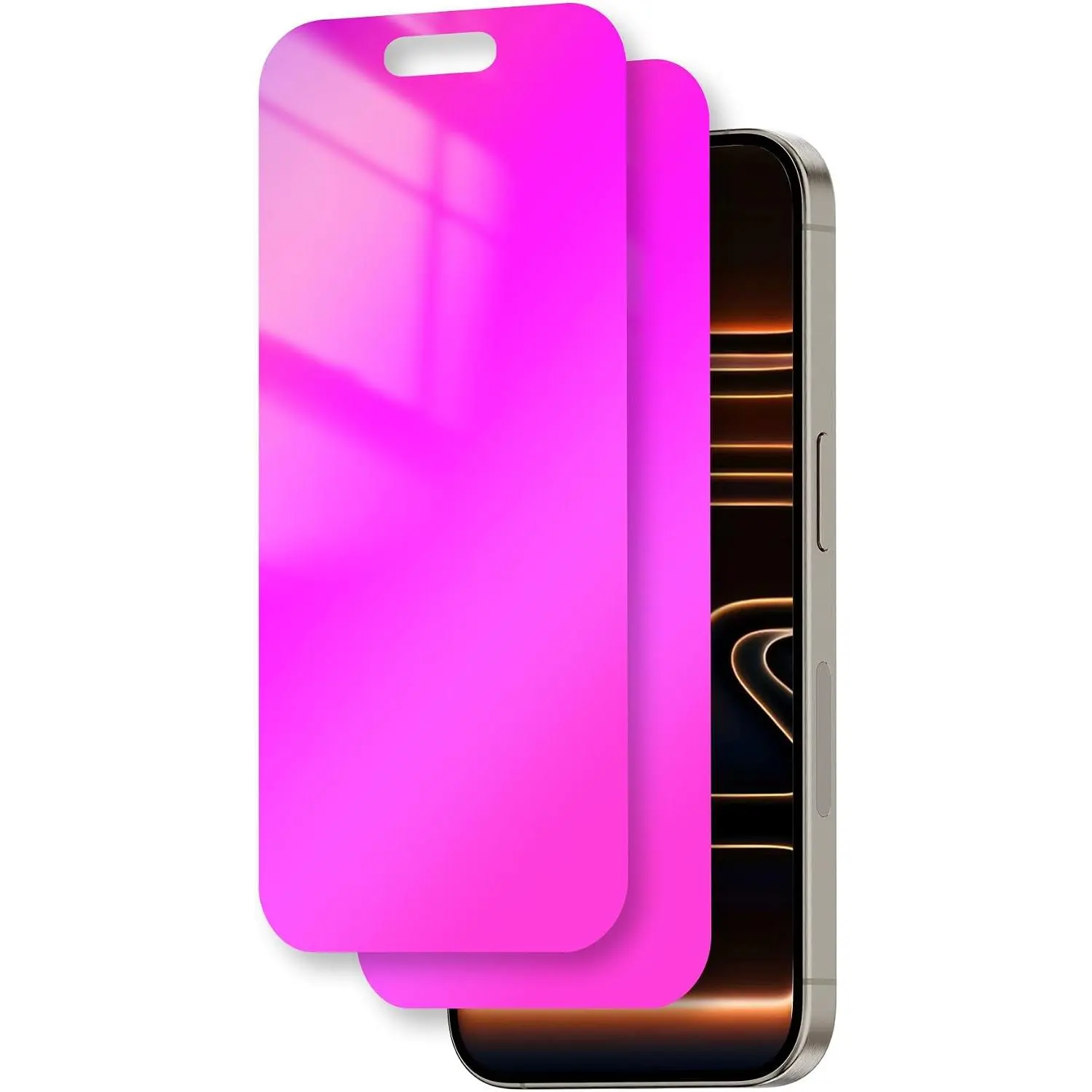 for  17 Pro Max  Screen Protector 6.9 inch Gradient Colorful 17 ProMax Tempered Glass 28° Anti-Spy Private Anti Blue Light Full Coverage  Easy Install Frame 2 Pack