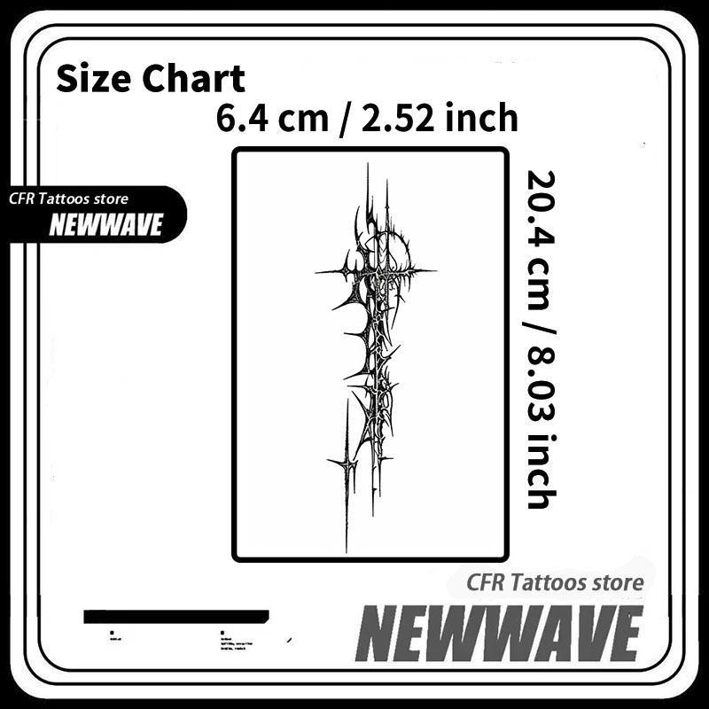 Cross Design Temporary Tattoo Sticker, 1 Count Waterproof Long Lasting Fake Tattoo Sticker, Body Art Sticker for Women & Men, Body Fake Tattoos