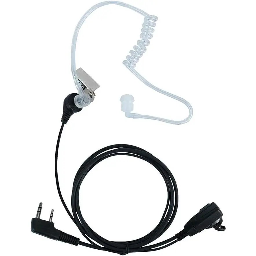 2 Pin Covert Acoustic Tube Earpiece Headset with Ptt Mic for Baofeng Puxing Wouxun 2 Way Radio Walkie Talkie