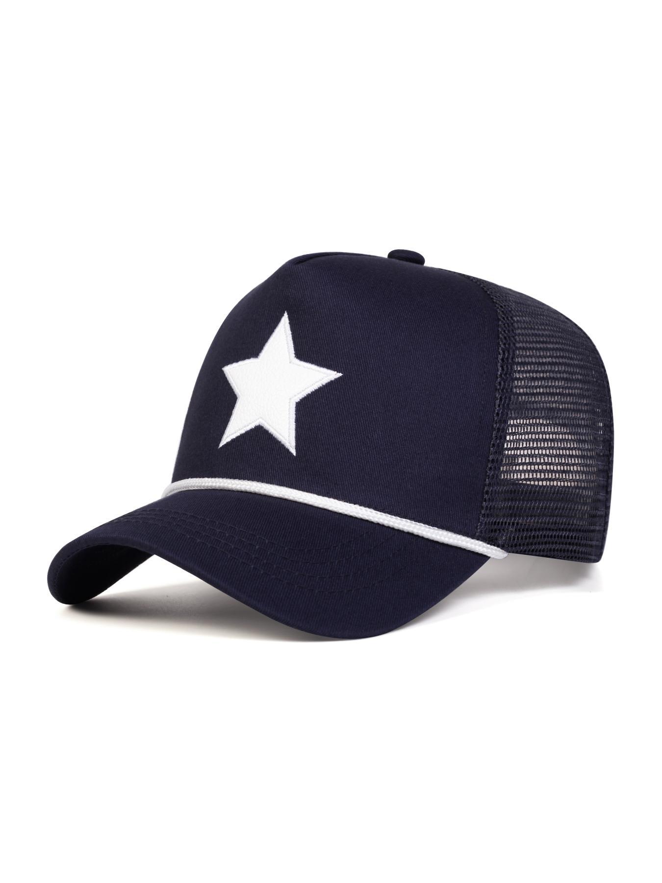 Star Pattern Trucker Hat, Casual Outdoor Sports Hat for Men & Women, Fashion Accessories for Daily Wear