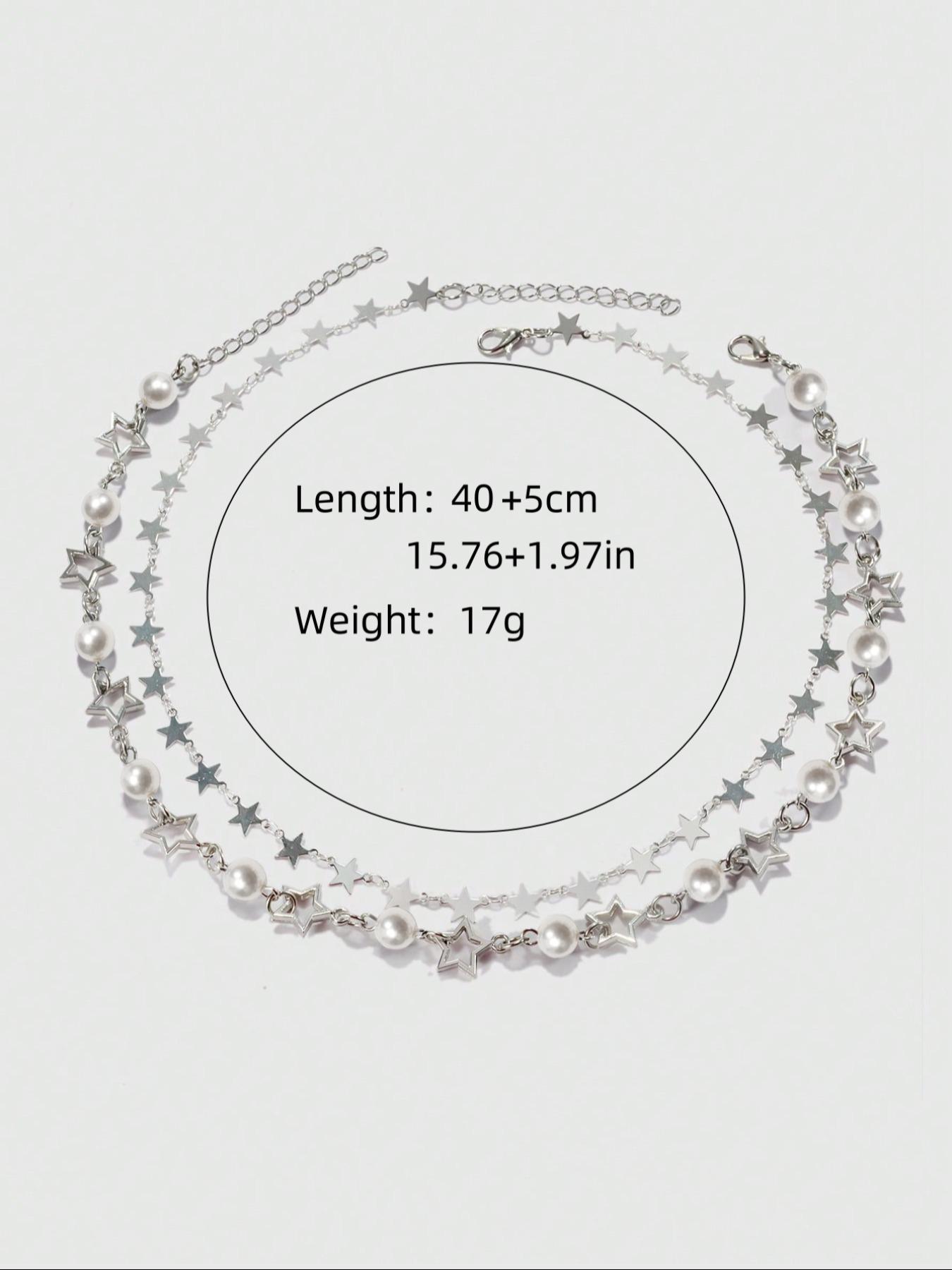 Star & Faux Pearl Decor Pendant, Chains Jewelry, Elegant Beaded Necklace for Party, Daily Decor, Trendy All-match & Exquisite Jewelry for Birthday Gift for Fall 2024, Fashionable Accessory Star & Faux Pearl Decor Pendant, Chains Jewelry, Elegant Beaded Necklace for Party, Daily Decor, Trendy All-match & Exquisite Jewelry for Birthday Gift for Fall 2024, Fashionable Accessory