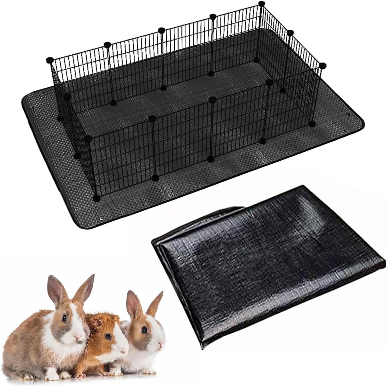 Waterproof Washable Reusable Playpen Mat, Cage Liner Tarp for Rabbit Guinea Pig Ferret Small Animals
