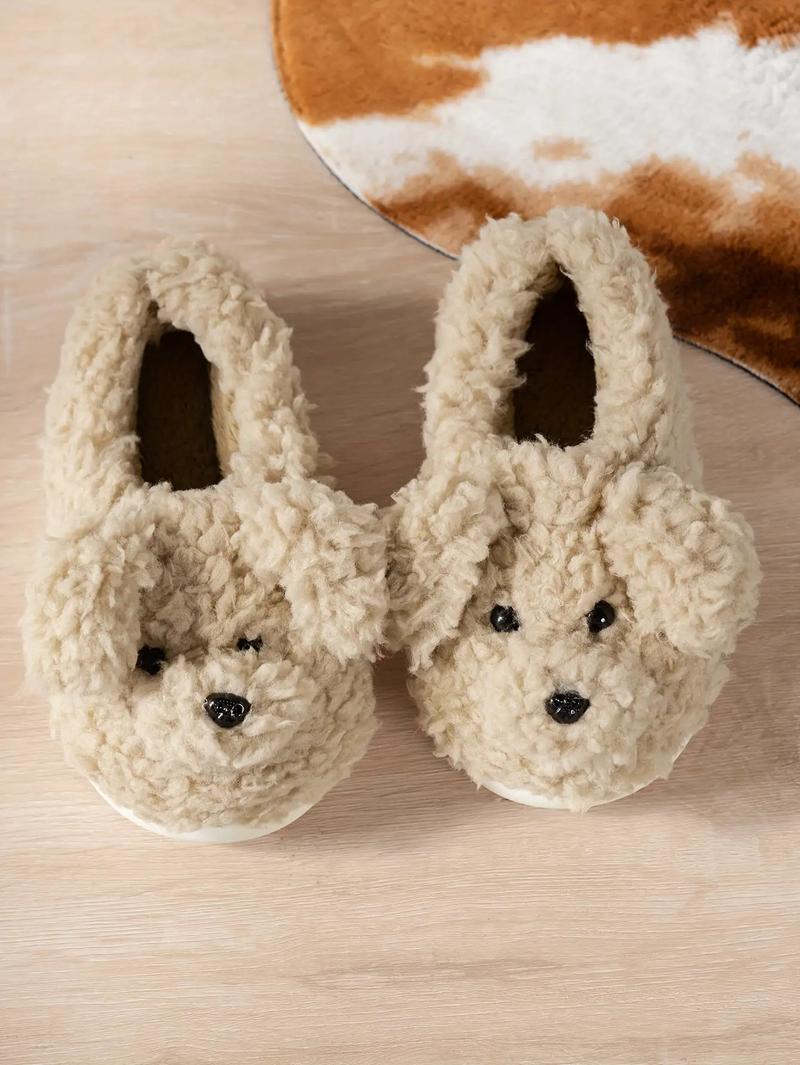 Girls' Winter New Cute Warm Plush Home Shoes, Cartoon Casual Fleece-Lined Boys' Kindergarten Medium-Large Size Indoor Slippers, Home Slippers, Indoor Slippers for, Cute Slippers, Cute Home Slippers